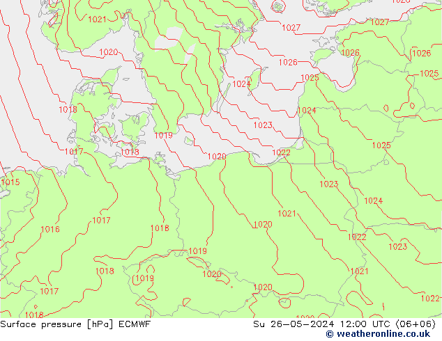 Yer basıncı ECMWF Paz 26.05.2024 12 UTC