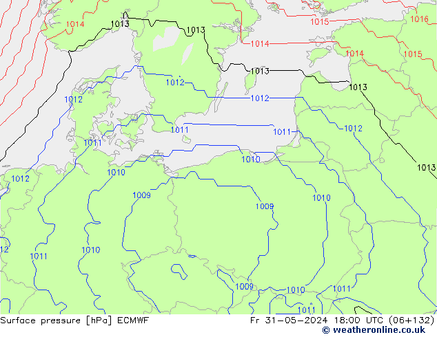 pression de l'air ECMWF ven 31.05.2024 18 UTC