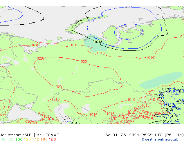 Corriente en chorro ECMWF sáb 01.06.2024 06 UTC