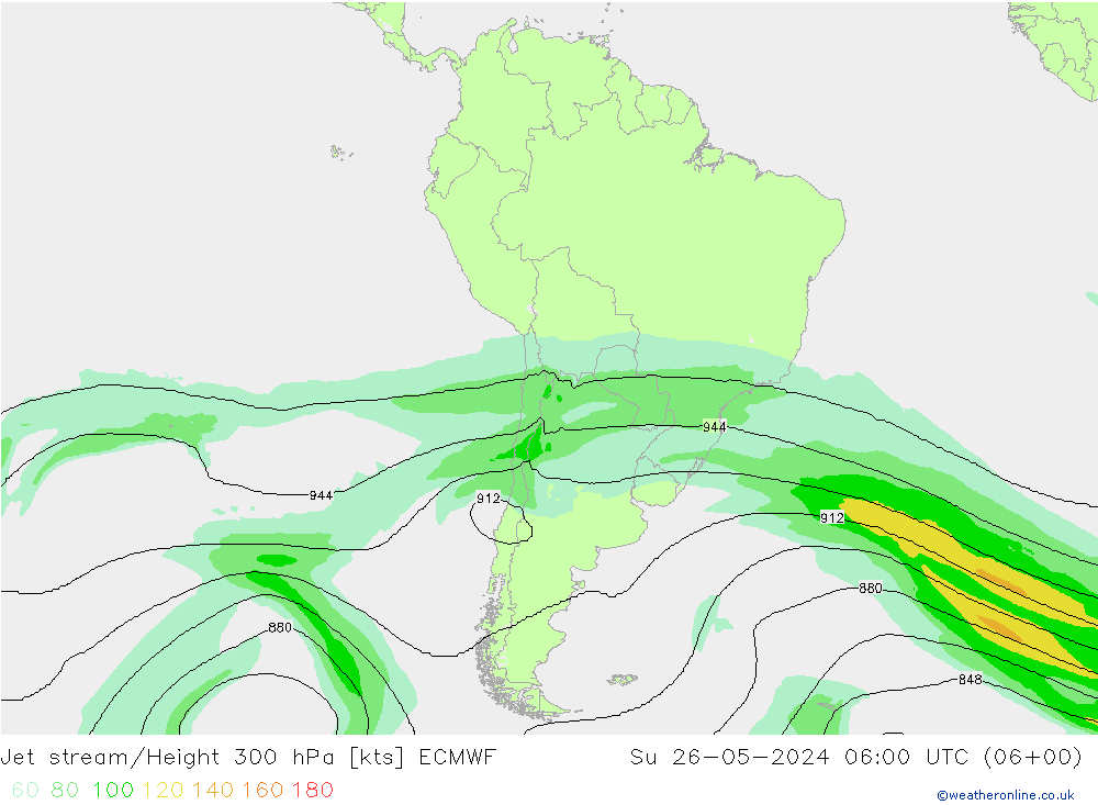 Jet stream/Height 300 hPa ECMWF Ne 26.05.2024 06 UTC