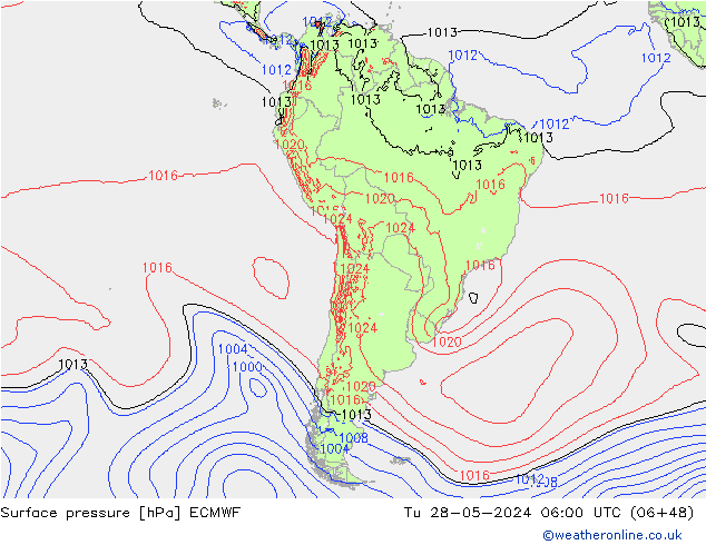 Luchtdruk (Grond) ECMWF di 28.05.2024 06 UTC