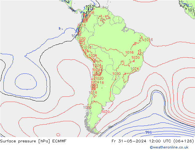 pression de l'air ECMWF ven 31.05.2024 12 UTC