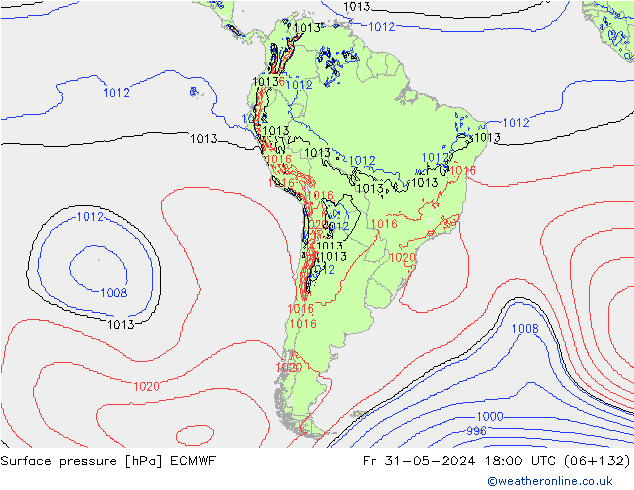 приземное давление ECMWF пт 31.05.2024 18 UTC