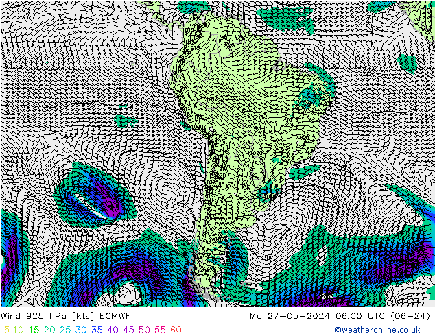 Vento 925 hPa ECMWF Seg 27.05.2024 06 UTC