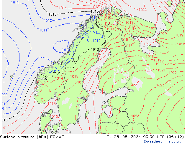 Surface pressure ECMWF Tu 28.05.2024 00 UTC