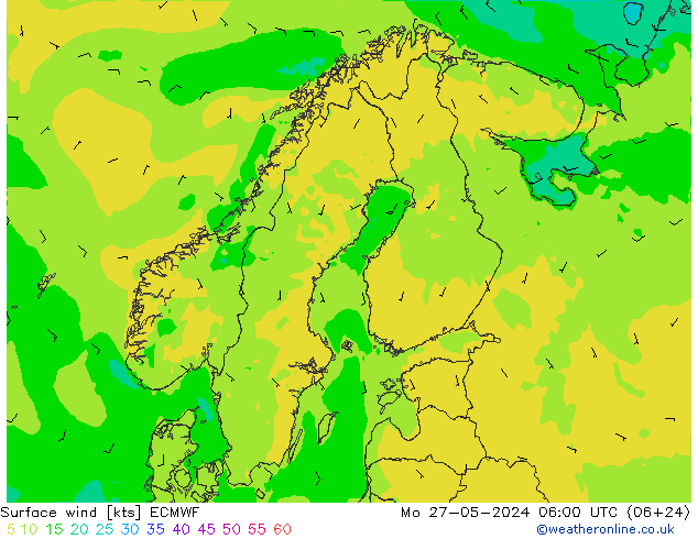 Rüzgar 10 m ECMWF Pzt 27.05.2024 06 UTC