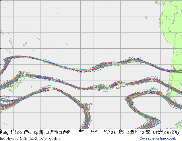 Height 500 hPa Spaghetti ECMWF Ter 28.05.2024 12 UTC