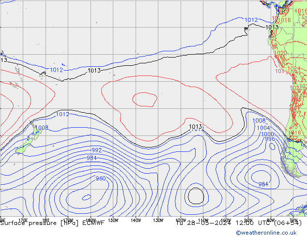 Presión superficial ECMWF mar 28.05.2024 12 UTC