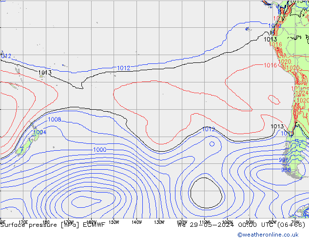 pression de l'air ECMWF mer 29.05.2024 00 UTC