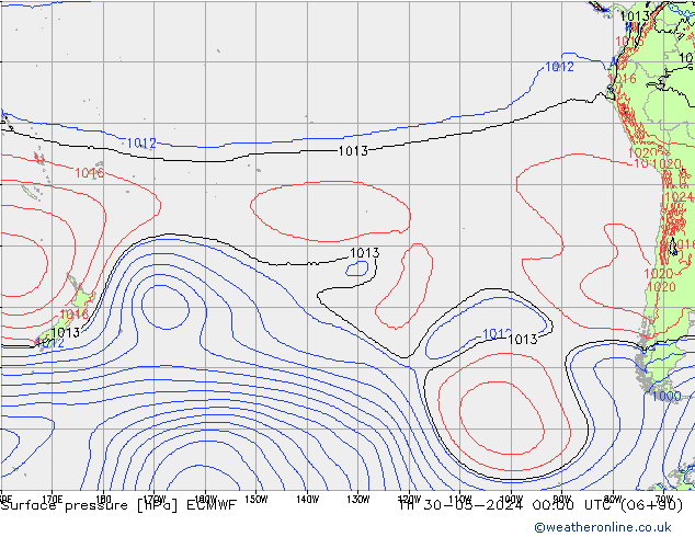 Luchtdruk (Grond) ECMWF do 30.05.2024 00 UTC