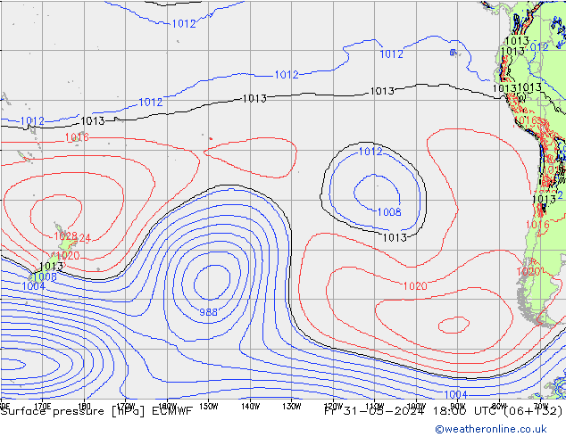 приземное давление ECMWF пт 31.05.2024 18 UTC