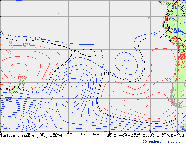 Atmosférický tlak ECMWF So 01.06.2024 00 UTC