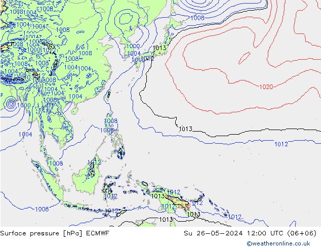 pression de l'air ECMWF dim 26.05.2024 12 UTC