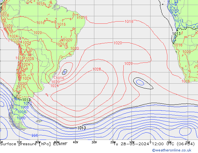 приземное давление ECMWF вт 28.05.2024 12 UTC