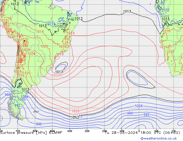 Luchtdruk (Grond) ECMWF di 28.05.2024 18 UTC