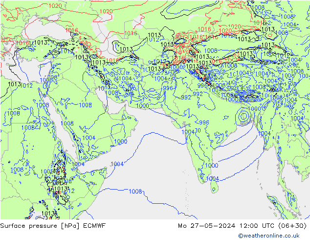 pressão do solo ECMWF Seg 27.05.2024 12 UTC