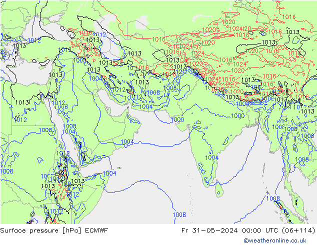 Surface pressure ECMWF Fr 31.05.2024 00 UTC