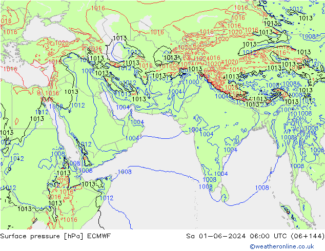 地面气压 ECMWF 星期六 01.06.2024 06 UTC