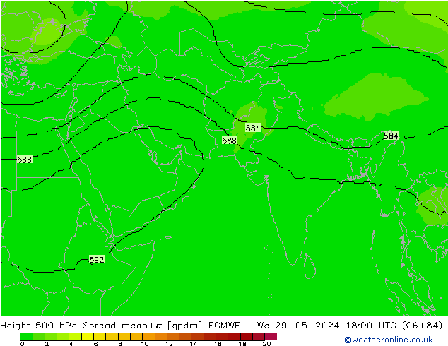 Height 500 hPa Spread ECMWF We 29.05.2024 18 UTC