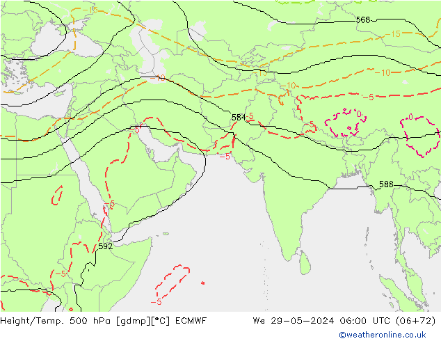 Height/Temp. 500 hPa ECMWF We 29.05.2024 06 UTC