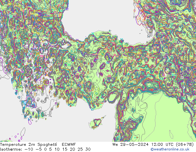 Sıcaklık Haritası 2m Spaghetti ECMWF Çar 29.05.2024 12 UTC