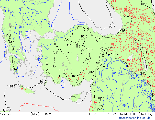 pression de l'air ECMWF jeu 30.05.2024 06 UTC