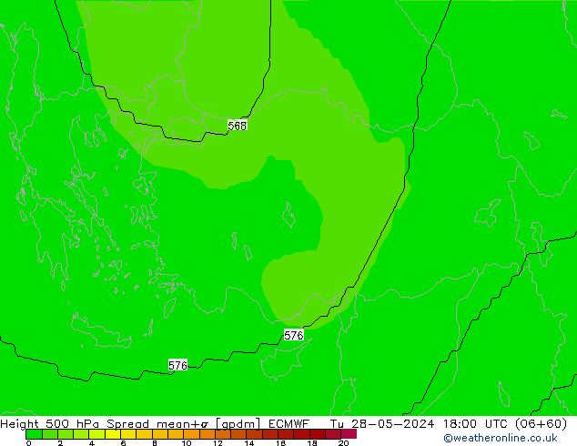 Height 500 hPa Spread ECMWF Di 28.05.2024 18 UTC