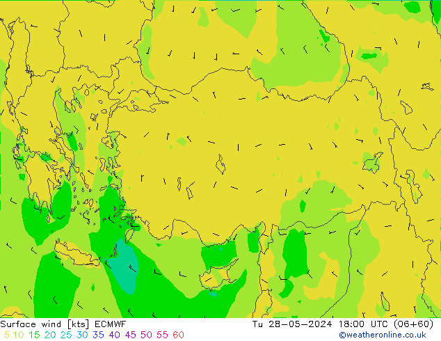 Surface wind ECMWF Tu 28.05.2024 18 UTC