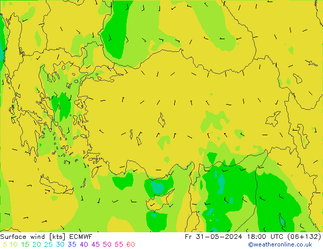 Surface wind ECMWF Fr 31.05.2024 18 UTC