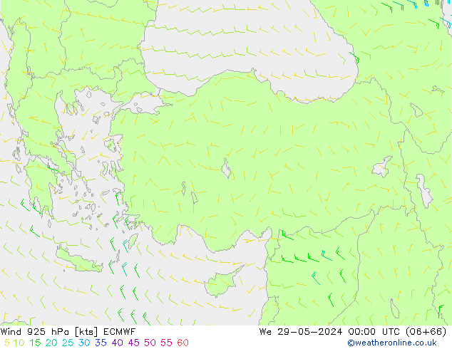 Wind 925 hPa ECMWF We 29.05.2024 00 UTC