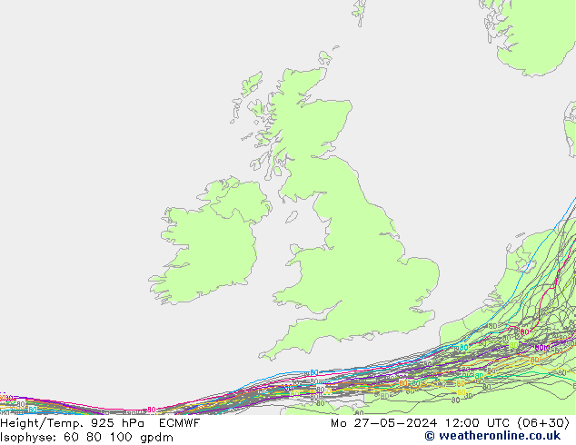 Height/Temp. 925 hPa ECMWF  27.05.2024 12 UTC