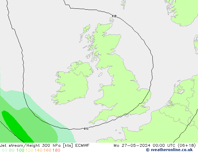 Corrente a getto ECMWF lun 27.05.2024 00 UTC