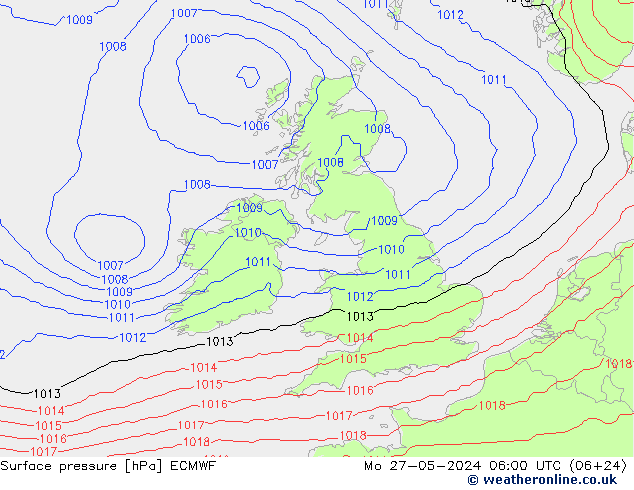 pression de l'air ECMWF lun 27.05.2024 06 UTC