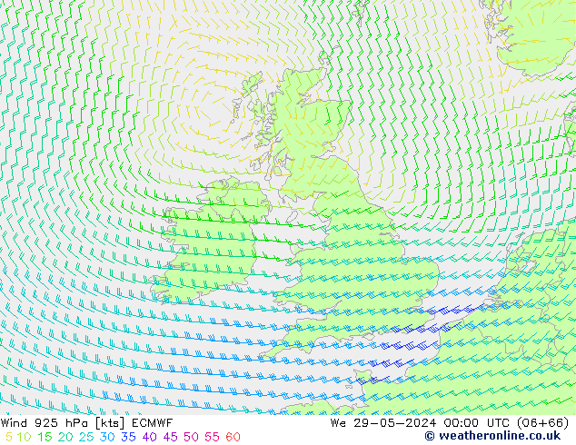 Wind 925 hPa ECMWF St 29.05.2024 00 UTC