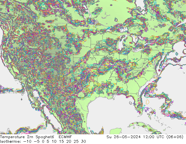 Sıcaklık Haritası 2m Spaghetti ECMWF Paz 26.05.2024 12 UTC