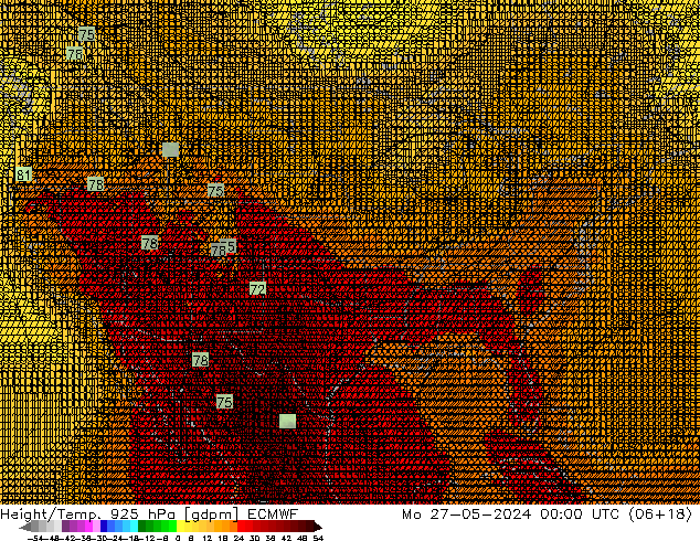 Géop./Temp. 925 hPa ECMWF lun 27.05.2024 00 UTC