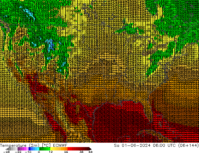 Temperatura (2m) ECMWF sáb 01.06.2024 06 UTC