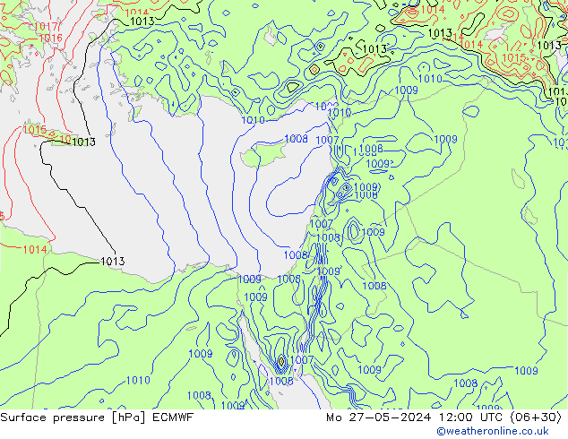 Surface pressure ECMWF Mo 27.05.2024 12 UTC