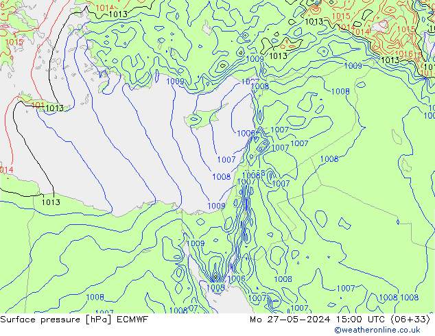 Surface pressure ECMWF Mo 27.05.2024 15 UTC