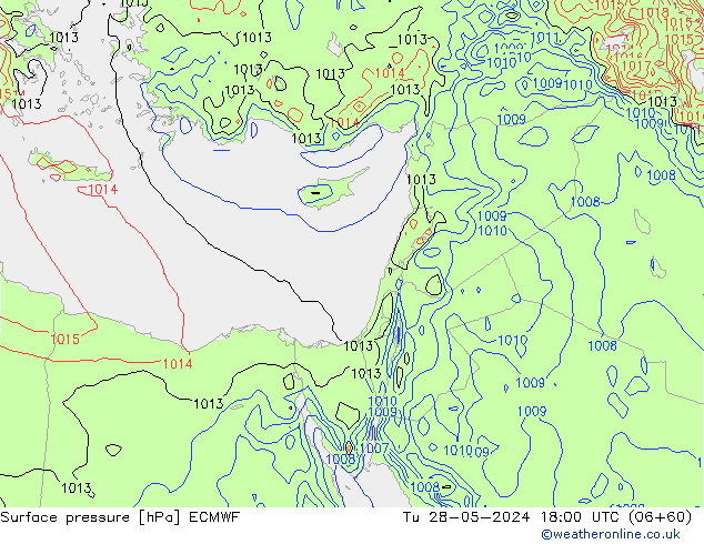 Surface pressure ECMWF Tu 28.05.2024 18 UTC