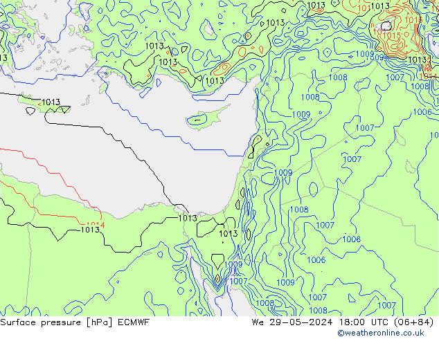 Surface pressure ECMWF We 29.05.2024 18 UTC