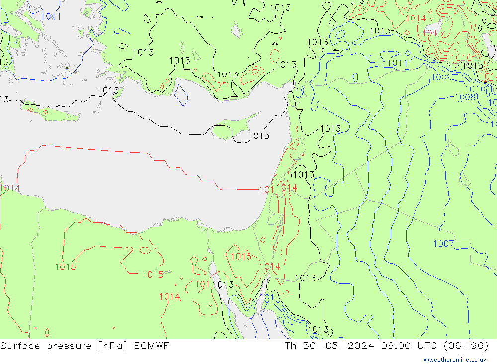 Surface pressure ECMWF Th 30.05.2024 06 UTC