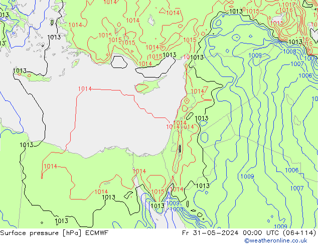 ciśnienie ECMWF pt. 31.05.2024 00 UTC