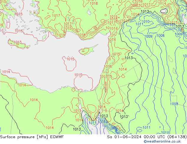 Surface pressure ECMWF Sa 01.06.2024 00 UTC