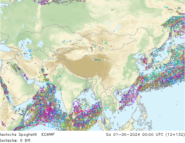 Eşrüzgar Hızları Spaghetti ECMWF Cts 01.06.2024 00 UTC