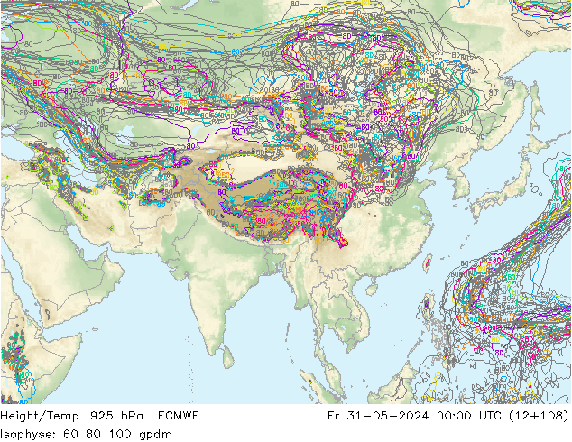 Height/Temp. 925 hPa ECMWF  31.05.2024 00 UTC