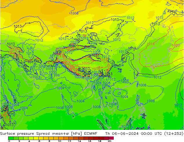 Yer basıncı Spread ECMWF Per 06.06.2024 00 UTC