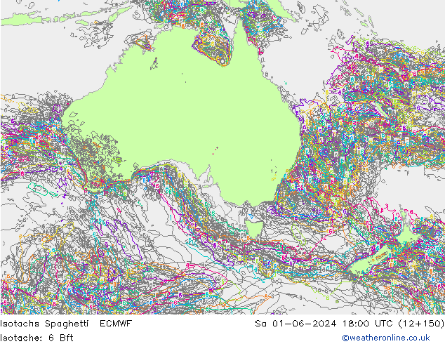 Isotachs Spaghetti ECMWF сб 01.06.2024 18 UTC