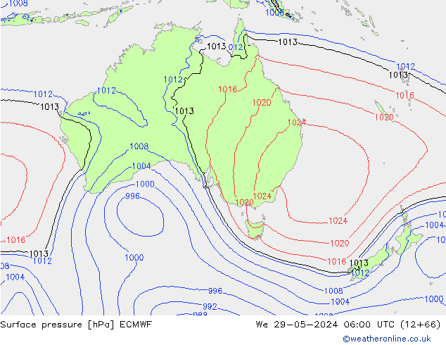 pression de l'air ECMWF mer 29.05.2024 06 UTC