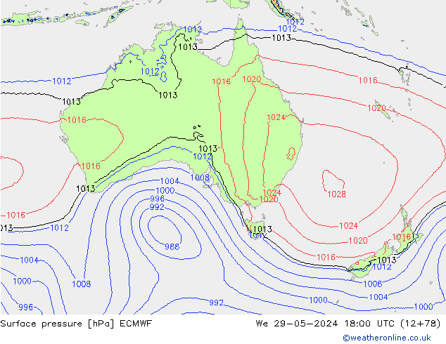 приземное давление ECMWF ср 29.05.2024 18 UTC